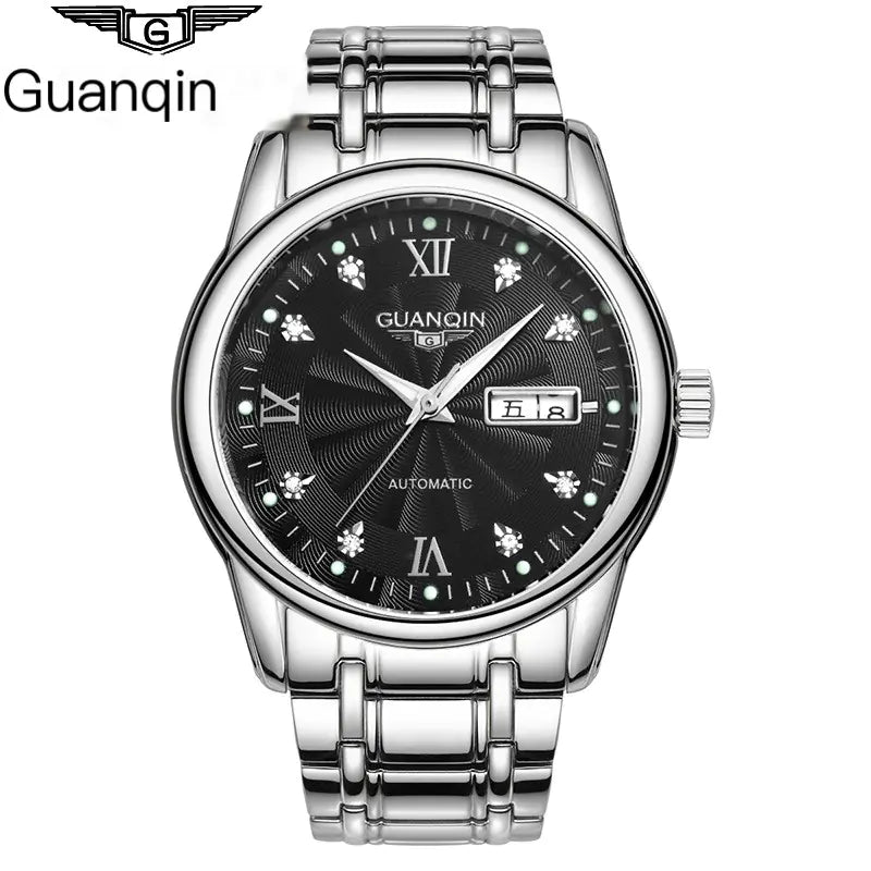 Men's Swiss Mechanical Watch with Steel Band (Waterproof)
