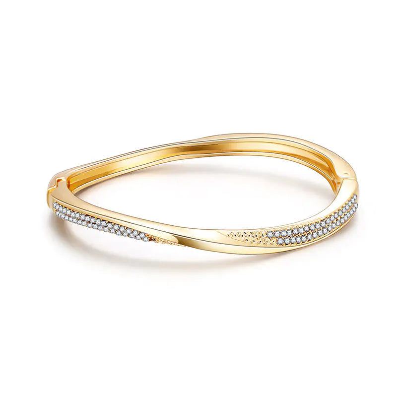 Gold Plated Simple Style Diamond Bracelet