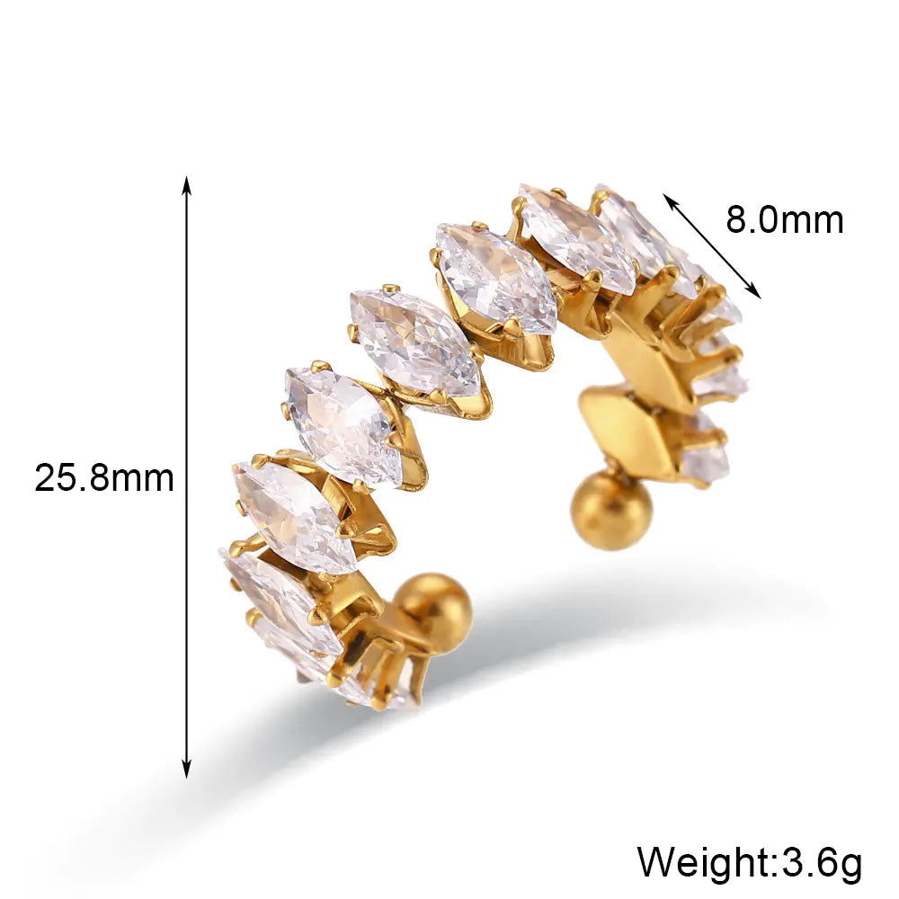 Gold-Plated Women's Stainless Steel Diamond Bracelet