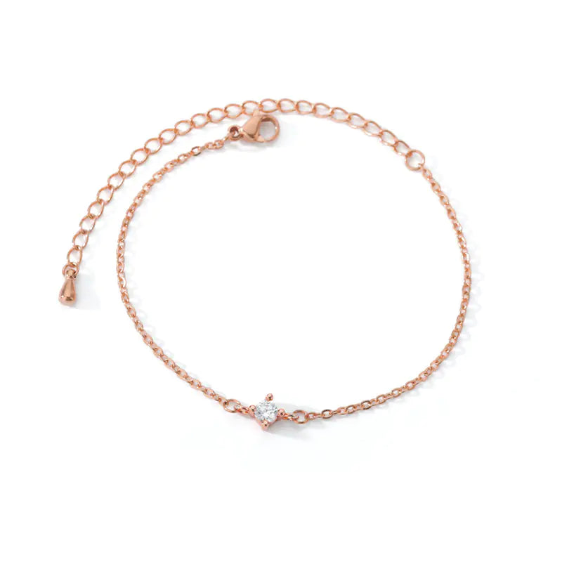 Minimalist Diamond-Studded 18K Gold Plated Bracelet