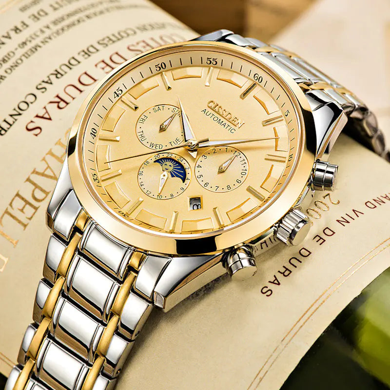 Luxury Men's Swiss Automatic Mechanical Watch with Luminous