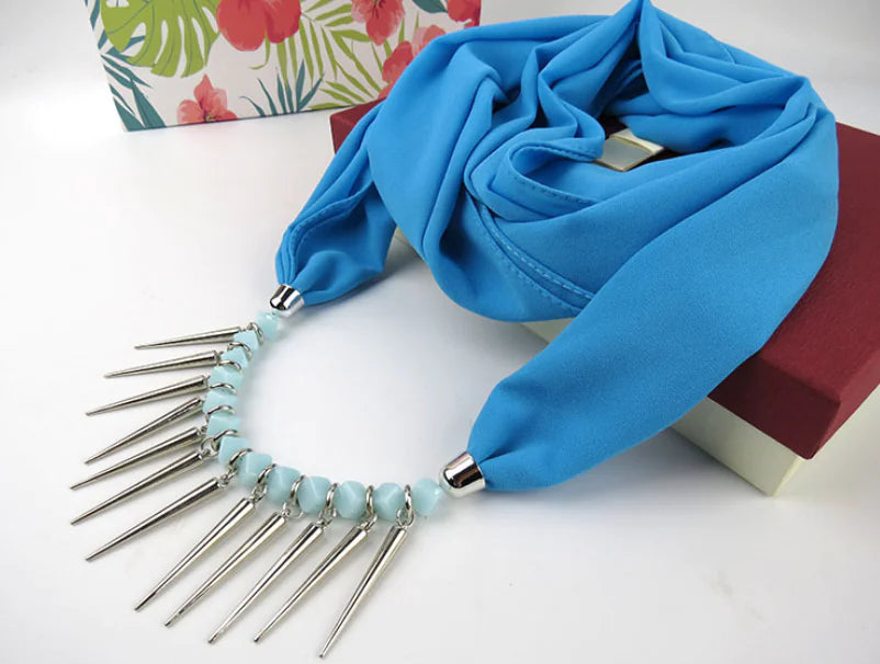 Crystal Necklace Pendant Scarf and Muslim Headscarf