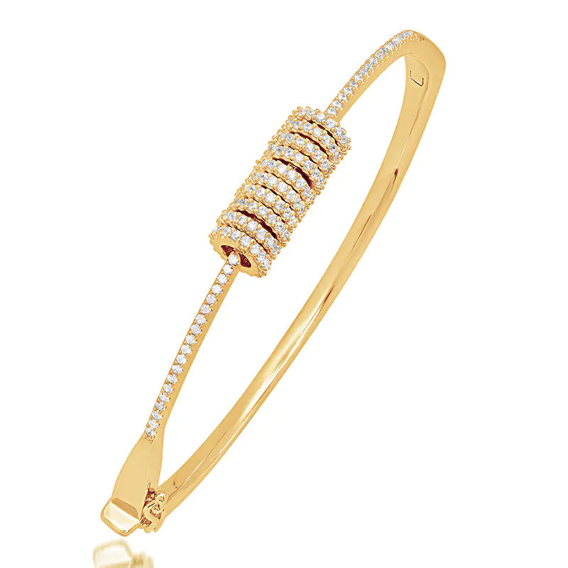 925 Silver Full Diamond Gold Plated Bracelet