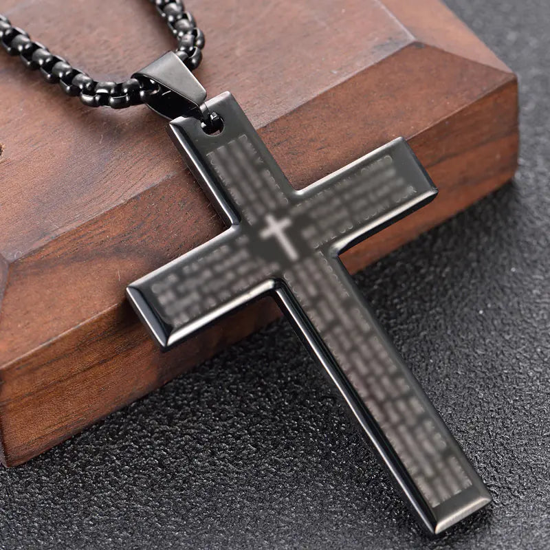 Personalized Stainless Steel Cross Pendant Necklace