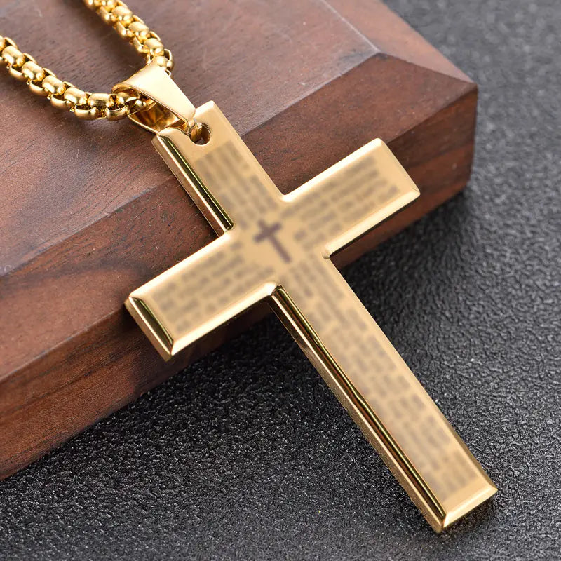 Personalized Stainless Steel Cross Pendant Necklace