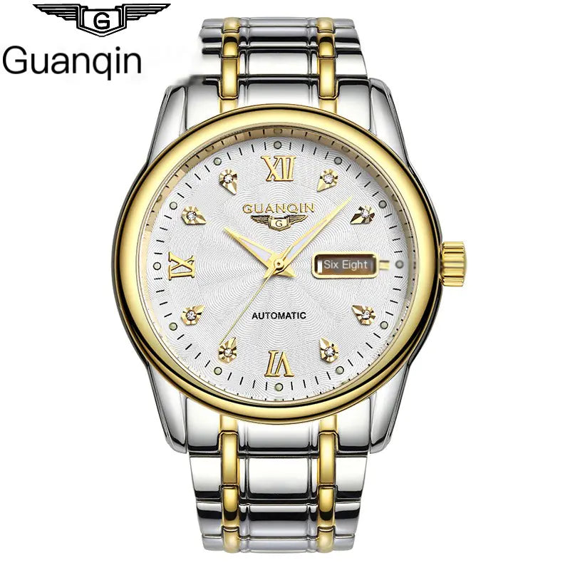 Men's Swiss Mechanical Watch with Steel Band (Waterproof)