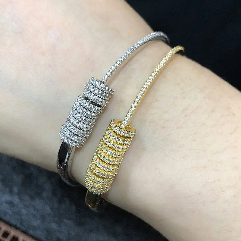 925 Silver Full Diamond Gold Plated Bracelet