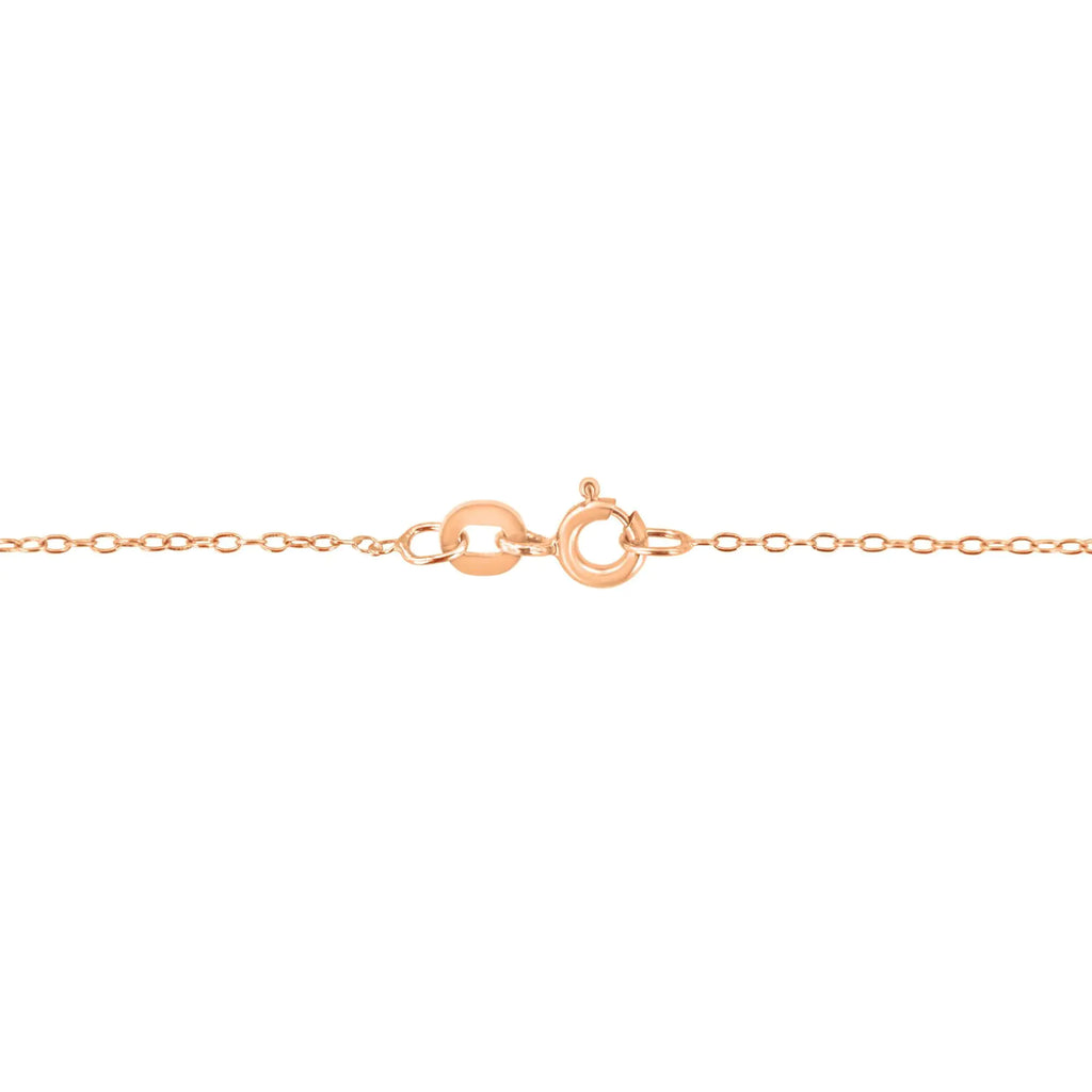 AGS Certified 10K Rose Gold 1/5 Cttw Bezel Set Round Diamond Solitaire 16-18" Adjustable Pendant Necklace (I-J Color, VS1-VS2 Clarity)