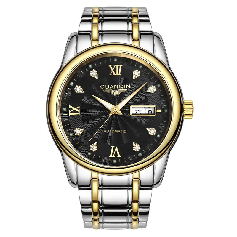 Men's Swiss Mechanical Watch with Steel Band (Waterproof)
