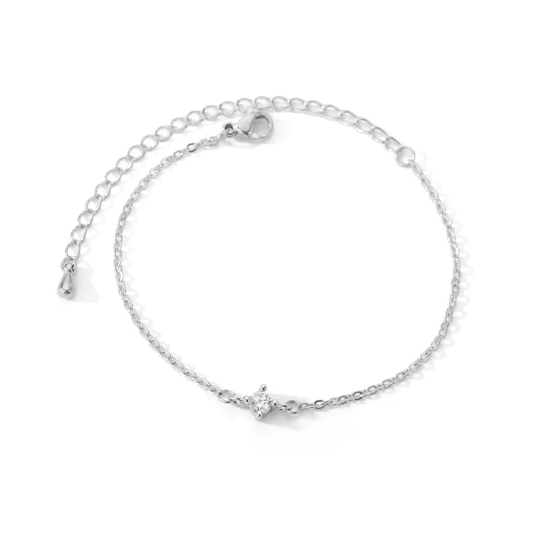 Minimalist Diamond-Studded 18K Gold Plated Bracelet