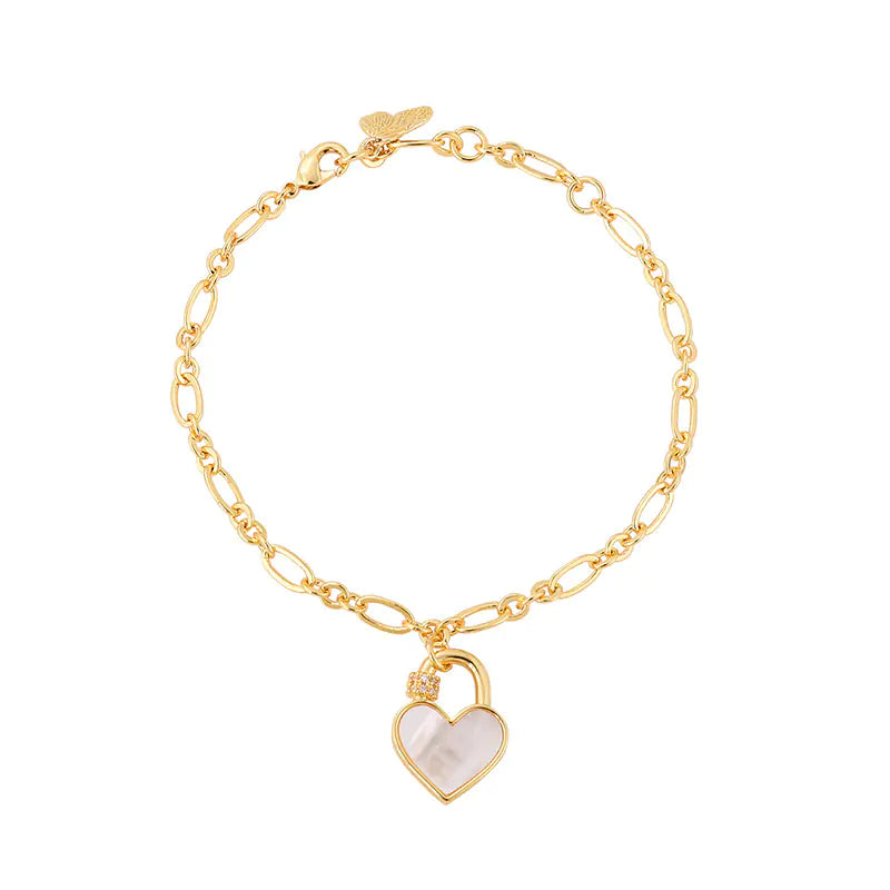Inlaid Shell Peach Heart Simple Bracelet